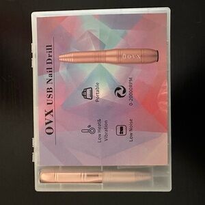 OVX USB Nail Drill in Rose Gold with dipping powder